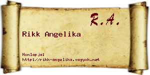 Rikk Angelika névjegykártya